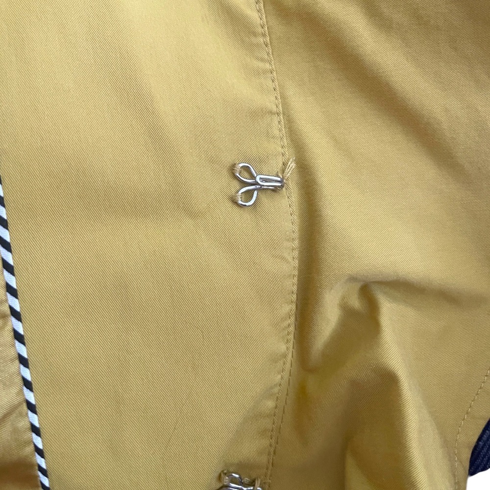 Sandro Studio Yellow Ruffle Front Belted Lightweight Coat M - Picture 4 of 6